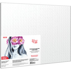 Полотно на картоне с контуром, Девушка и цветы, 30х40, хлопок, акрил, ROSA START