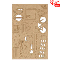 Чипборд для скрапбукинга Make your journey 3, ДВП, 12,8х20 см, ROSA TALENT (94232092)