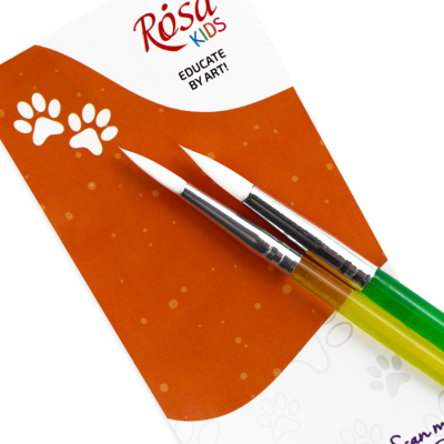 Набор кистей 1, синтетика, 2шт: круглая (№6,8), ROSA Kids