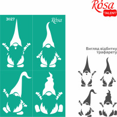Трафарет багаторазовий самоклеючий, №3027, Елементи та написи 13х20см, Серія „Новий рік“, ROSA TALENT
