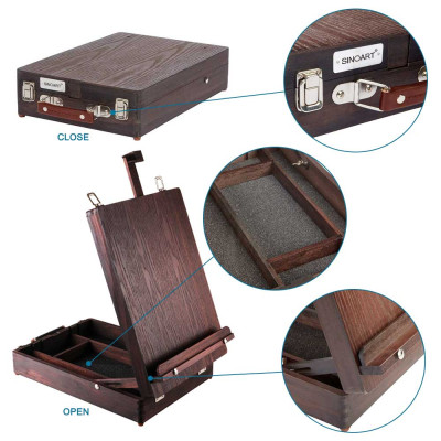 Мольберт-планшет сосна 27х38х44,5(75,5) см высота полотна до 63см SINOART Мольберт-планшет сосна 27х38х44,5(75,5) см высота полотна до 63см SINOART