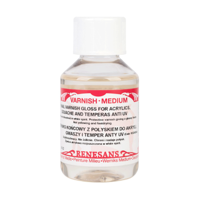 Лак финишный для акриловых красок, глянцевый, 100 мл, Renesans