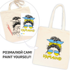 Набір, екосумка-розмальовка, „Ukraine“, бавовна 220 г/м2, 38х42см, ROSA Talent