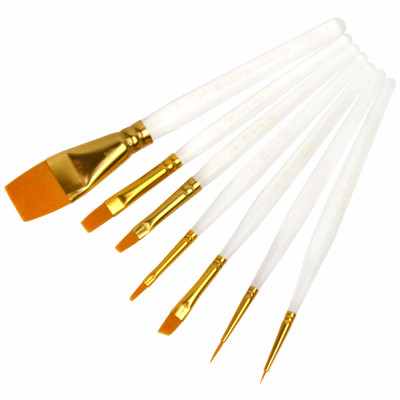 Набір пензлів 7016, синтетика круг/плос/кут/овал, 2/3/1/1 шт, KOLOS