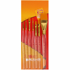 Набор кистей 7016, синтетика круг/плос/угл/овал, 2/3/1/1 шт, KOLOS