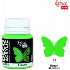 Краска акриловая, Зеленая, флуоресцентная, 20 мл, ROSA TALENT (323060192)