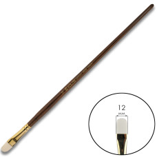 Пензель Синтетика овальна, Snow 1098FR, №12, довга ручка KOLOS