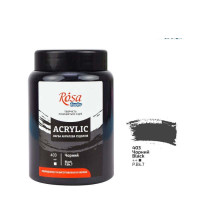 Краска акриловая, Черная, 400 мл, ROSA Studio