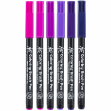 Набор маркеров Koi Coloring Brush Pen, GALAXY 6цв, Sakura