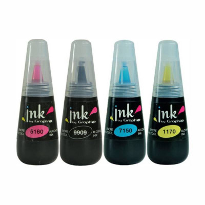 Набор спиртовых чернил для заправки маркеров, Primary colours, 25 мл, 4 шт, Graph'it
