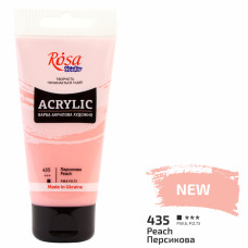 Краска акриловая, Персиковая (435), 75 мл, ROSA Studio
