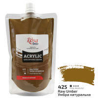 Краска акриловая, Умбра натуральная, 200 мл, ROSA Studio (323200425)
