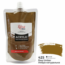 Фарба акрилова, Умбра натуральна, 200 мл, ROSA Studio (323200425)