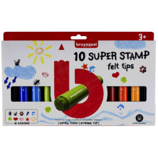 Набор детских цветных штампов SUPER STAMP, 10 цв Bruynzeel