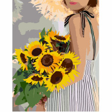 Набір картина за номерами стандарт „Соняшники в руках“, 35х45 см, ROSA START (N00013541)
