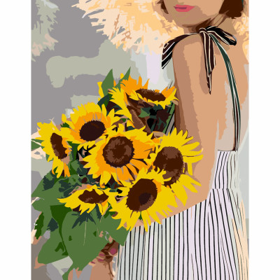 Набір картина за номерами стандарт „Соняшники в руках“, 35х45 см, ROSA START (N00013541)