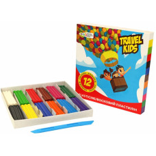 Пластилин Travel kids, 12 цв., 144 г со стеком, ГАММА