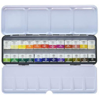 Набір акварельних фарб GALLERY в металічному пеналі, 24кольори, напівкювета, MUNGYO