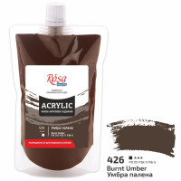 Фарба акрилова Умбра палена 200 мл ROSA Studio