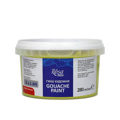 Фарба гуашева, Жовта світла, 280 мл, ROSA Studio