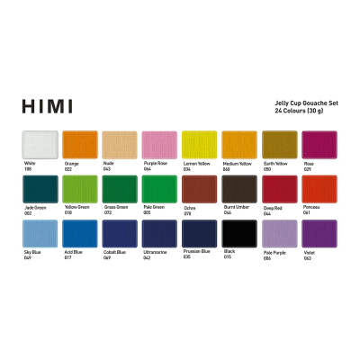 Набор гуашевых красок HIMI Jelly Cup 24x30 мл, 3 кисти, розовый пластиковый пенал Набор гуашевых красок HIMI Jelly Cup 24x30 мл, 3 кисти, розовый пластиковый пенал