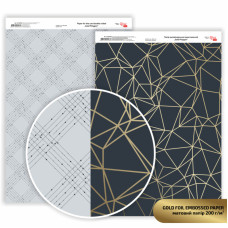Бумага двусторонняя матовая, дизайнерская Gold Polygon с тиснением, 21х29,7 см, 200 гм2, ROSA TALENT (5318092)