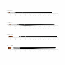 Набор кистей №3 синтетика 4шт круглая(№1,3,4), плоская(№8) короткая ручка Arteo