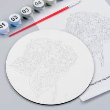 Набор картина по номерам Голубая гортензия, круглая, Ø15 см, с мольбертом ROSA START