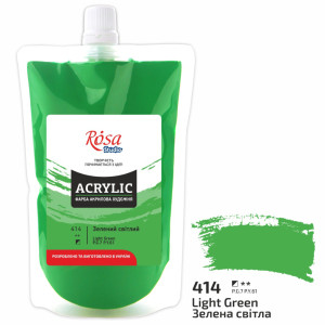 Краска акриловая Зеленая светлая 200 мл ROSA Studio
