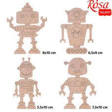 Набор заготовок Роботы 1, ДВП, 4 шт, с магнитной лентой, ROSA TALENT (289048)