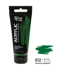 Фарба акрилова, Зелена середня, 60 мл, ROSA Gallery