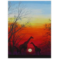 Холст на картоне с контуром, Пейзаж № 24, 30х40, хлопок, акрил, ROSA START