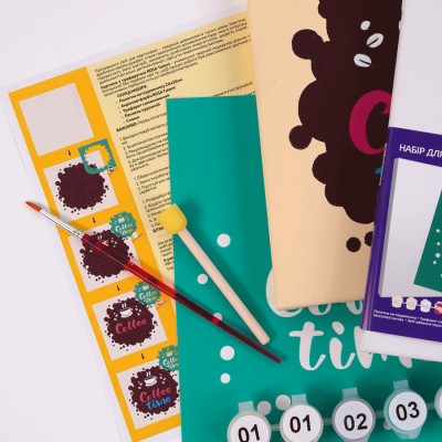 Набор для рисования картины с трафаретом Coffee Time, 20х20см, ROSA START