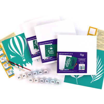 Набор для рисования картины с трафаретом Coffee Time, 20х20см, ROSA START