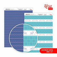 Папір дизайнерський двосторонній матовий „New Year“ 3, 21х29,7 см, 200г/м2, ROSA TALENT