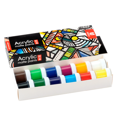 Набір акрилових фарб Geometric матові 12x10 мл Arteo