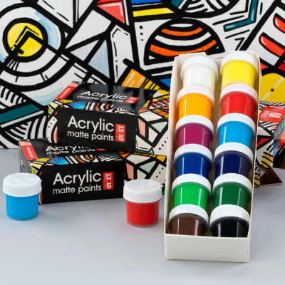 Набір акрилових фарб Geometric матові 12x10 мл Arteo