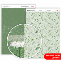 Бумага двусторонняя матовая, дизайнерская „Wild Flowers“ 6, 21х29,7 см, 200 г/м2, ROSA TALENT (5311173)
