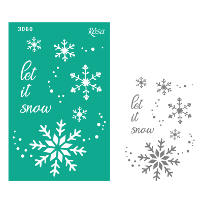 Трафарет многоразовый, №3060, Элементы и надписи 13х20см, серия Новый год, ROSA Talent