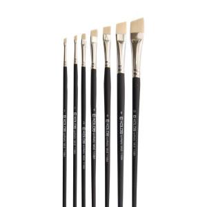 Кисть Синтетика угловая, Milk 1108A, № 1, короткая ручка KOLOS