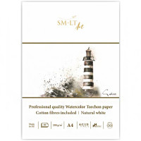 Склейка для акварелі PRO CREATE Torchon А4, 250 г/м2, 10л, білий папір, SMILTAINIS
