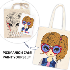 Набор сумка-раскраска, „Cute GIRL“, А3, хлопок 220 г/м2, 38х42 см, ROSA Talent