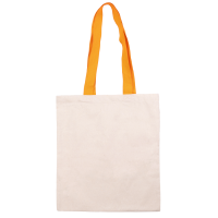 Сумка из хлопка 38х42 см, оранжево-желтая ручка 70 см, неотбеленный хлопок 220 г/м2, ROSA Talent