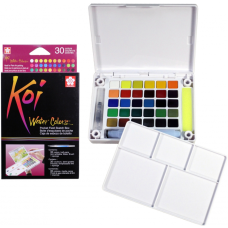 Набор акварельных красок KOI WATERCOLORS SKETCHBOX, 30кол, Пл, Sakura