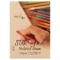 Склейка для ескізів STAR T (Kraft), А5 (14,8*21 см), 120г/м2, 20л, коричневий колір, SMILTAINIS