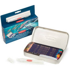 Набір чорнильних олівців Inktense Wash Set у металевому пеналі, (8 Inktense, пензель з резервуаром, спрей для води), Derwent
