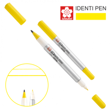 Перманентный маркер IDENTI PEN, двусторонний, 0,4 / 1 мм, Желтый, Sakura