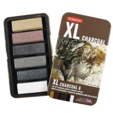 Набор углей XL Charcoal, 6 шт, мет. коробка, Derwent
