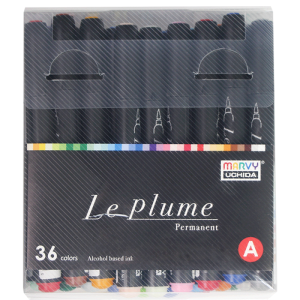 Набір спиртових маркерів, односторонні, Класичні відтінки, LE PLUME BRUSH, 36 шт.