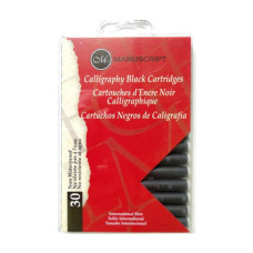 Набір картриджів з чорнилом для пір'яних ручок, 30шт (чорні), Manuscript